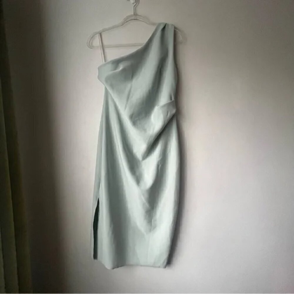 Petal & Pup Nadene Mint Green One Shoulder Midi Dress 10